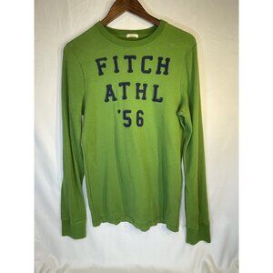 Abercrombie & Fitch "Fitch ATHL '56" Muscle Green Long Sleeved Shirt Size M Y2K